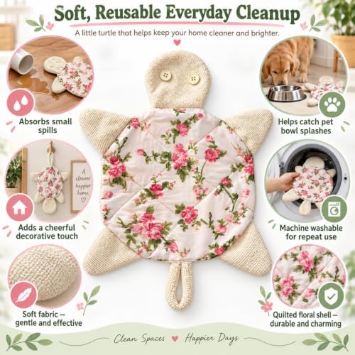 Floor Turtle Foot Mop, Washable Spill Towel, 1 Pack - Image 3
