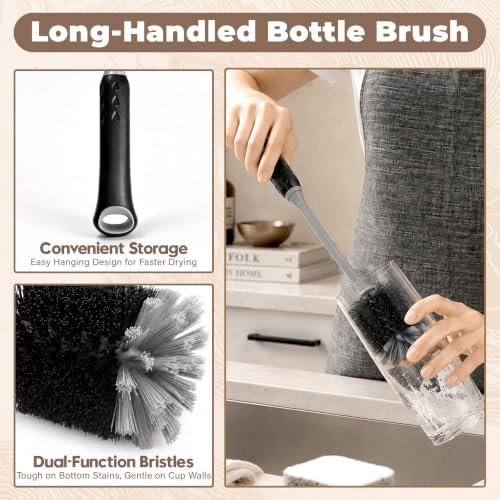 AONEZ 6 Pcs Bottle Brush Set, Straw Brush - Image 4