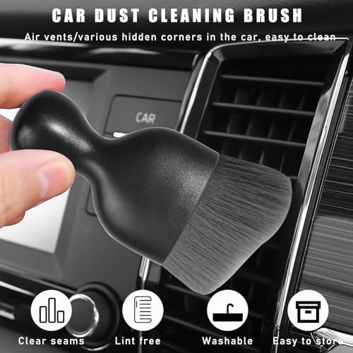 Dickno 2PCS Car Interior Dust Brush, Soft Scratch Free Auto Detailing Brushes - Image 4