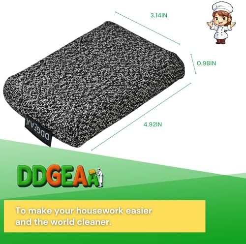 Heavy Duty Kitchen Sponges, 2 Pack Grey Non Scratch Cleaning Pads - Image 3