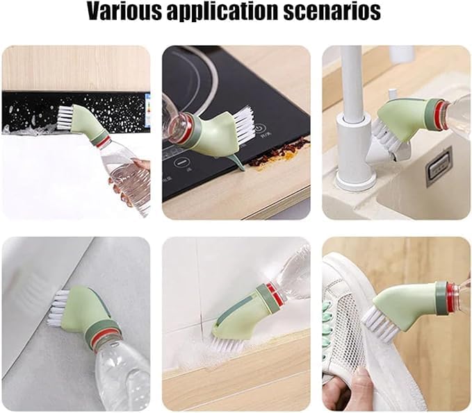 Multi-use Cleaning Brush Can Be Connected to Mineral Water Bottle - Image 4