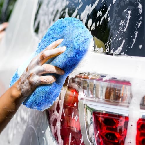 4 Pcs Large Microfiber Car Wash Sponges, 8.9 x 4.7 Inch - Image 4