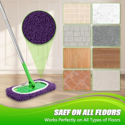 Set of 4 Reusable Microfiber Mop Pads Compatible - Image 4