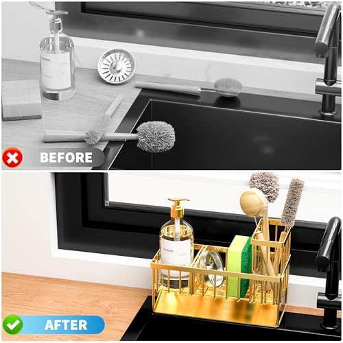 Cisily Gold Kitchen Sink Caddy Organzier - Image 6