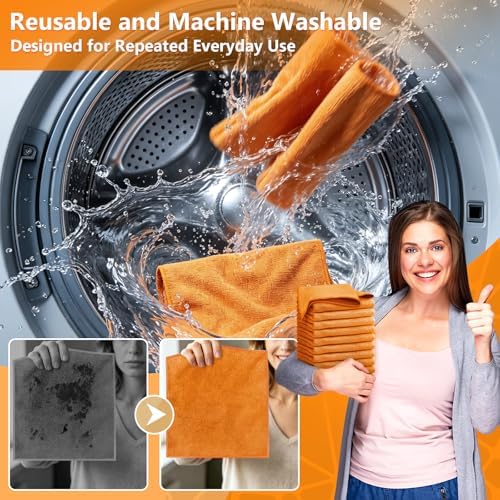 Kitchen Dish Cloths, 12 Pack, 10 x 10 Inches, Super Absorbent Kitchen Towels - Image 6
