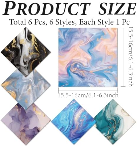 CREATCABIN 6Pcs Marbling Eyeglass Cleaning Cloth Microfiber Cleaning Cloths - Image 2