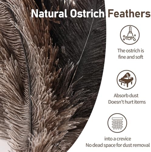 Ostrich Feather Duster 16.5-47Inch Reusable Fluffy Natural Detachable Ostrich - Image 3