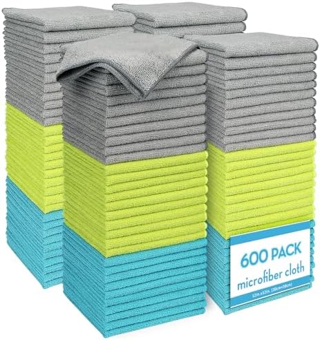 AIDEA Microfiber Cleaning Cloth-600PK, Soft Microfiber Towels by AIDEAHOME