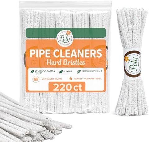 220 Count - Hard Bristle Pipe Cleaners Bulk | Great by Polykarmatic