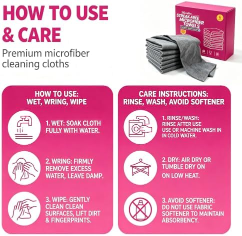 Magic Microfiber Cleaning Cloths, Streak Lint & Scratch Free, Clean Only - Image 5