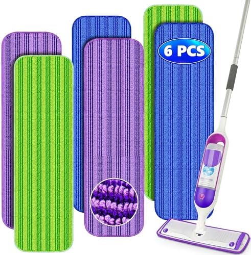 Reusable Mop Pads for Swiffer PowerMop: 6PCS Microfiber Mop Pads Refills by TINATONY
