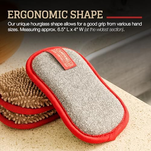 CAMPANELLI Washable & Reusable Dual-Sided Microfiber Dish Sponge - Image 4