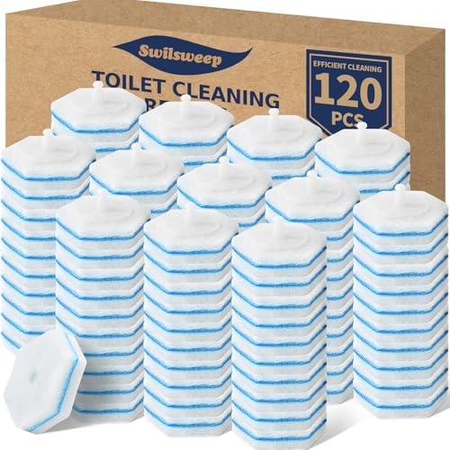 120 Count Toilet Bowl Wand Refills, Disposable Toilet Cleaner Refills, by Swilsweep