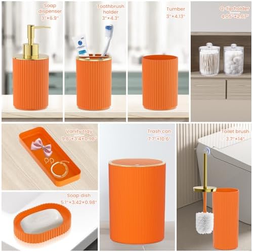 Orange Bathroom Accessories Set - Image 2