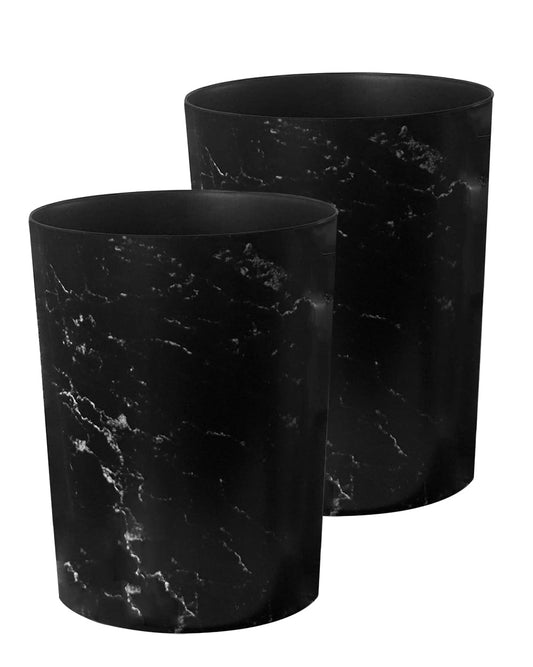 Feisco Small Trash Can for Bathroom, 2 Gallon Trash Can Trash Bin Wastebasket Garbage Can for Kitchen,Bathroom Office, Bedroom,Dorms,Laundry Room (Black, 2 Pack)