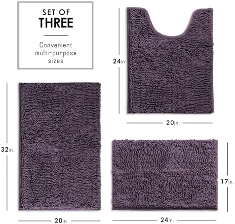 Hearth & Harbor Bathroom Rugs, Chenille Bath Mat - Image 3