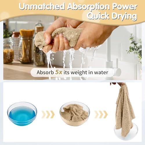 FIXSMITH Beige Microfiber Cleaning Cloth -Pack of 12, Highly Absorbent Cleaning - Image 6