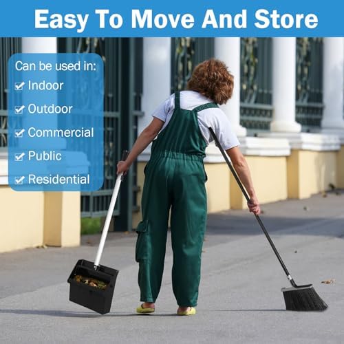 Lallisa 4 Pack Commercial Broom and Dustpan Combo Set 53.15" - Image 4
