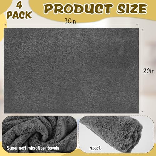 4 Pcs Extra Large Microfiber Cleaning Cloth, Lint and Streak Free - Image 2