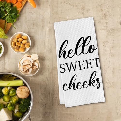 Funny Bathroom Towels with Sayings- Funny Decorative Dish Towel, Hello Sweet - Image 2