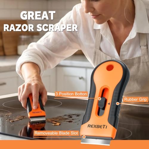 REXBETI Razor Blade Scraper Tool, Glass Stovetop Scraper - Image 2