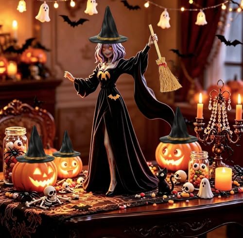 14 Pcs Mini Black Witch Hats - Image 6