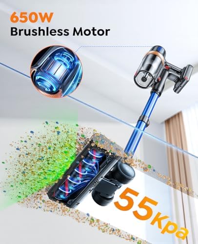 Cordless Vacuum Cleaner, 650W 55KPA 70Mins Vacuum Cleaners - Image 2