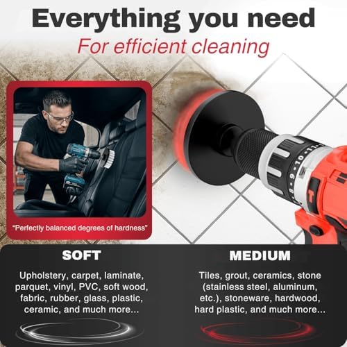 Drill Brush Attachments for Cleaning Car, Household & More - Image 3