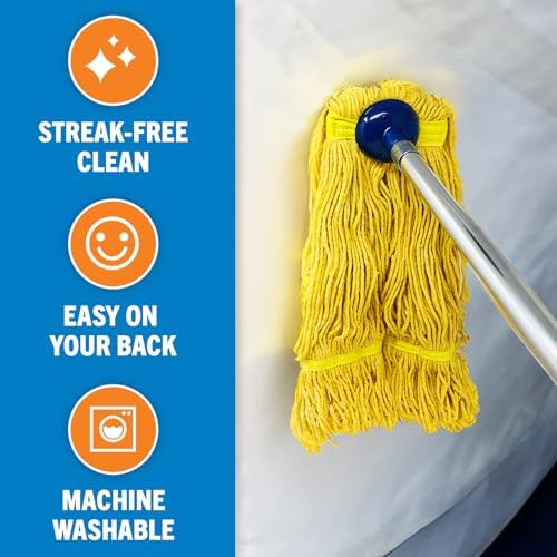 Screw On Cotton Mop Head Replacement Refill, Heavy Duty String Mop Head - Image 2