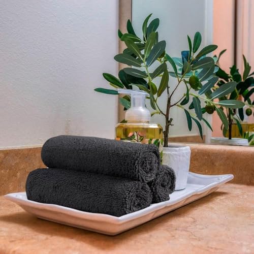 Orighty Washcloths Bulk, 100 Pack Microfiber Face Towels, 12x12 Inch Black - Image 6