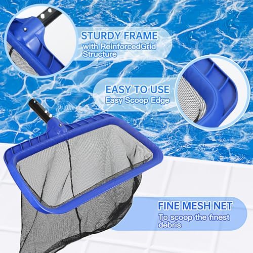 Pool Brush Head & Fine Mesh Pool Skimmer Kit，17" Pool Brushes - Image 6