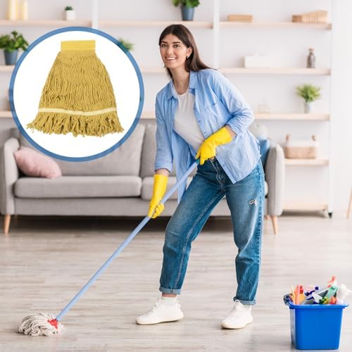 uxcell 6Pcs Commercial Mop Head Replacement, Cotton String Mop Head, Wet - Image 4