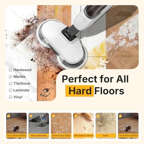 NEWBULIG Scrubbing Steam Mop, Spin Steam Mops - Image 3