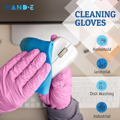 Hand-E Touch Pink Nitrile Disposable Gloves - Image 4