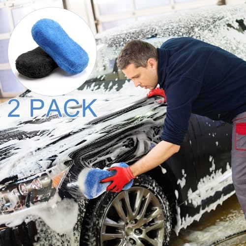 2 Pcs Large Microfiber Car Wash Sponges, 8.9 x 4.7 Inch - Image 5
