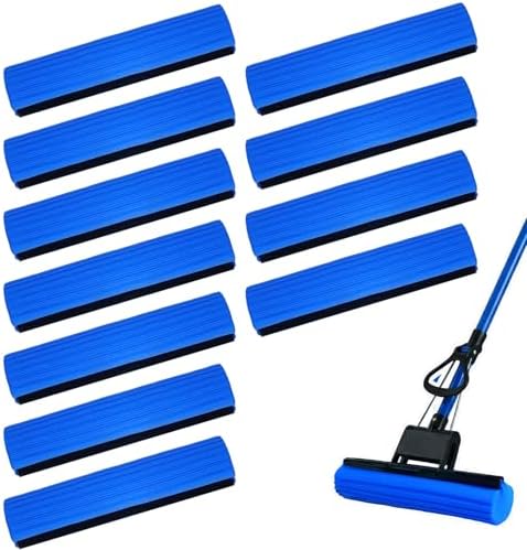 12 Pcs Roller Mop Refill Blue PVA Sponge Mop Head Replacement Bulk Absorbent by ENIPEDITA