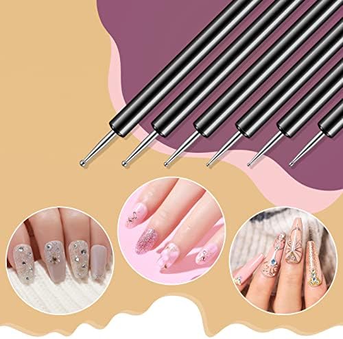 Artdone Nail Art Dotting Tools 6PCS Double-ended Brushes Kit Gel Polish - Image 3