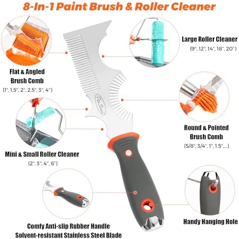 8-in-1 Paint Brush Comb and Paint Roller Cleaner Tool - Image 2