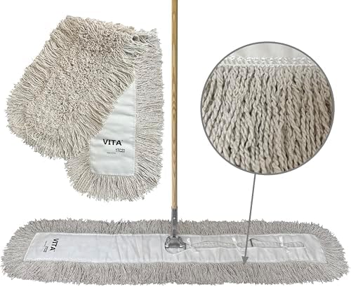 Industrial Dust Mop Kit – Includes 60 Inch White Twisted Closed Loop Mop Head by Direct+Mop+Sales