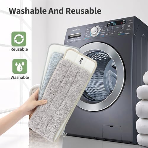 CQT Replacement Flat Floor Mop Reusable Washable Microfiber Pads - Image 6