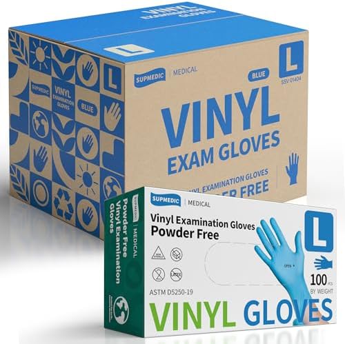 Supmedic Vinyl Medical Exam Gloves, Latex & Powder-Free Disposable by Supmedic