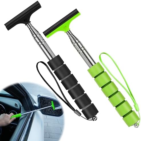 Side Mirror Squeegee, Retractable Car Rearview Mirror Wiper by GUBCUB