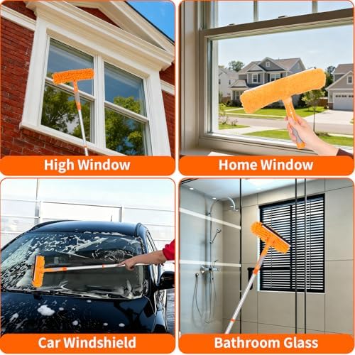 152'' Window Cleaning Kit, 2 in 1 Window Squeegee - Image 7