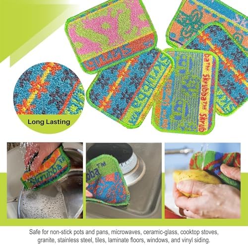 Wet-it! Skrubba 6-Pack Reusable Dish Scrubbers – Non-Scratch Scouring Pads - Image 5
