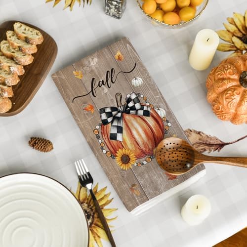 Artoid Mode Wood Bead Pumpkin Fall Kitchen Towels Set of 2 18x26 Inch - Image 4
