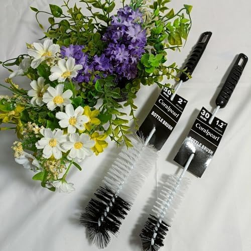 Bottle Brushes Thin Long Handle X 2, Soft Nylon Slim Wire Set - Image 4