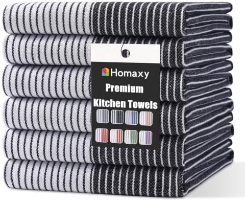 Homaxy Premium 100% Cotton Kitchen Towels 18"x28", 6 Pack by Homaxy