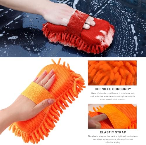 2 PCS Microfiber Car Wash Sponge, Scratch-Free Vehicle Washing Mitt - Image 3