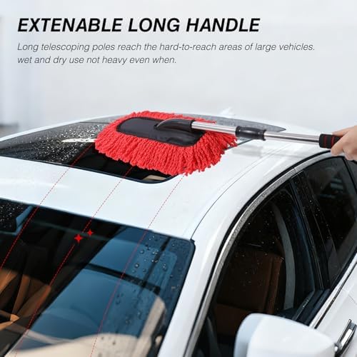 IPELY 3 Pack Large Red Microfiber Car Duster Exterior Scratch Free - Image 6