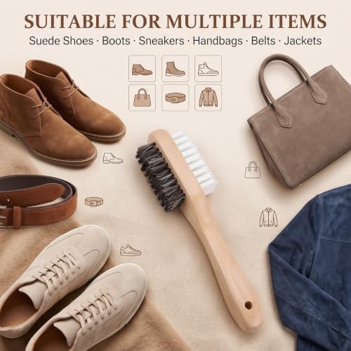 Suede Shoe Brush, Crepe & Brass Bristle Cleaner - Image 4